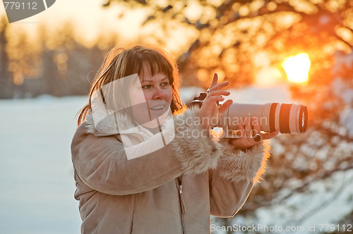 Image of Photographer on sunset
