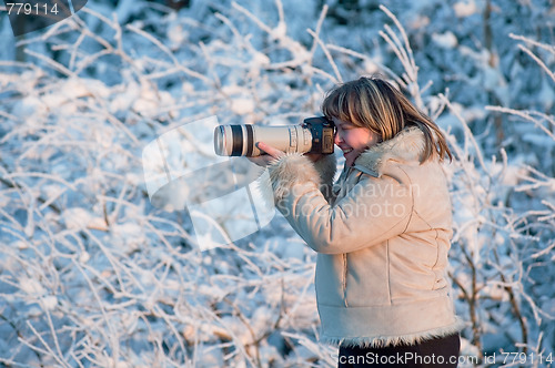 Image of Women with photo camera