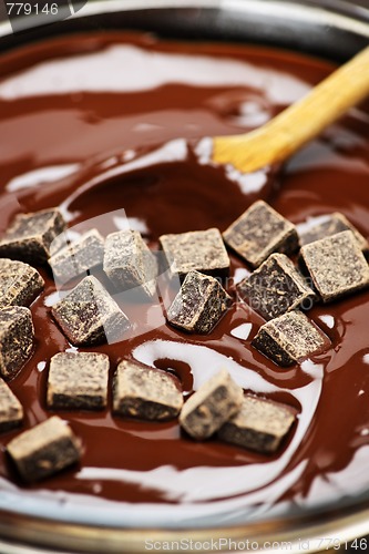 Image of Melting chocolate and spoon