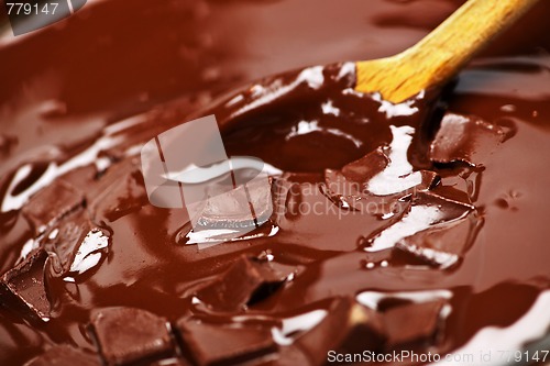 Image of Melting chocolate and spoon