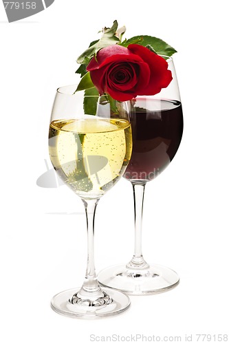 Image of Wine with red rose