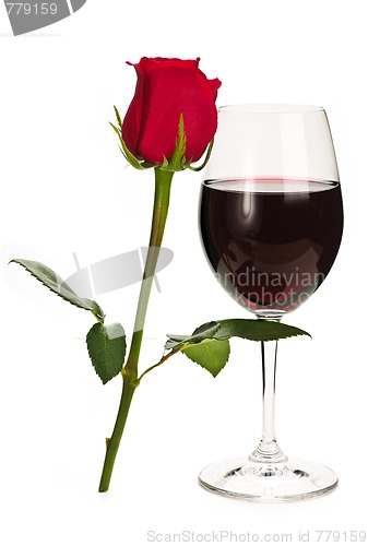 Image of Wine with red rose