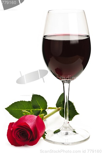 Image of Wine with red rose