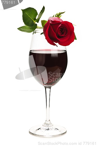 Image of Wine with red rose