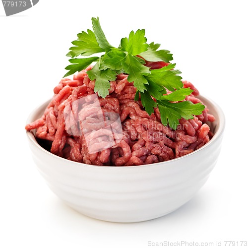 Image of Bowl of raw ground meat