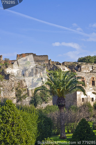 Image of landscape of pompeii ruins