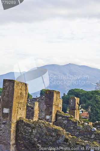 Image of landscape of pompeii ruins