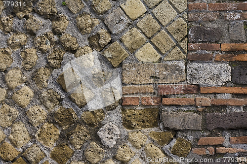 Image of wall of ruined pompeii building