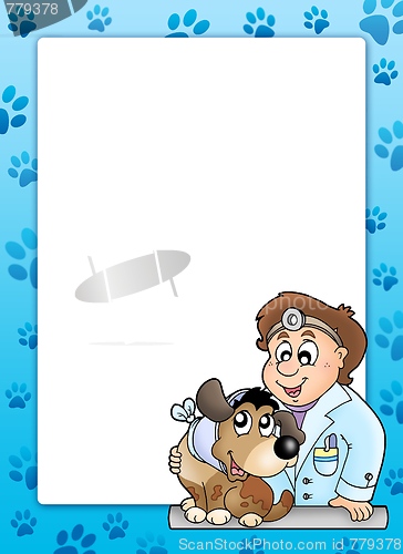 Image of Blue frame with veterinary theme