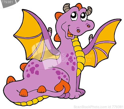 Image of Purple dragon with big wings