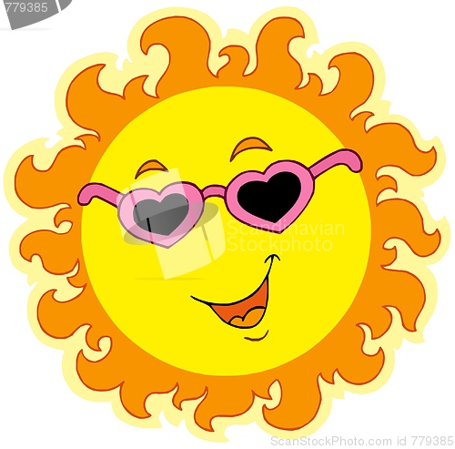 Image of Spring Sun with love glasses