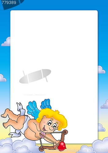 Image of Frame with Cupid shooting from bow