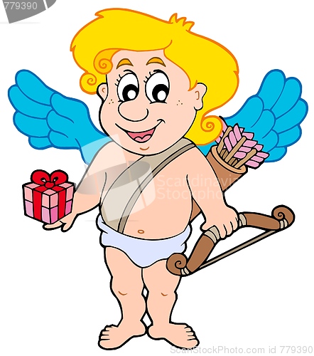 Image of Valentine Cupid with gift