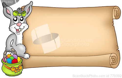 Image of Easter scroll with cute bunny