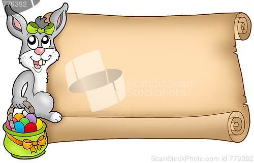 Image of Easter scroll with cute bunny
