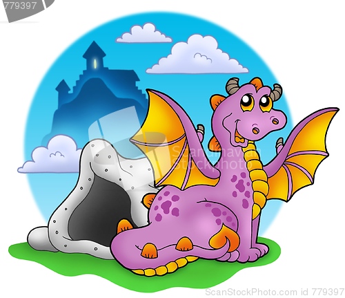 Image of Dragon with cave and castle 2