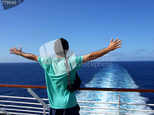 Image of Passenger Cruise ship back view
