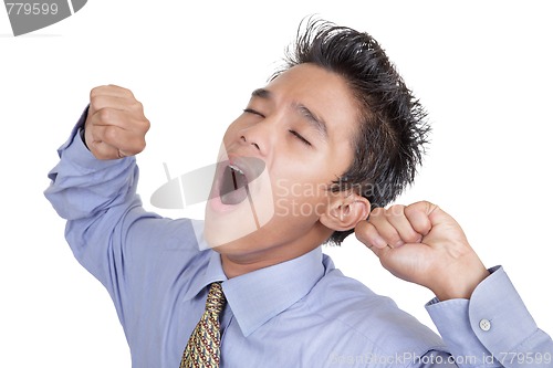 Image of Bored yawning businessman