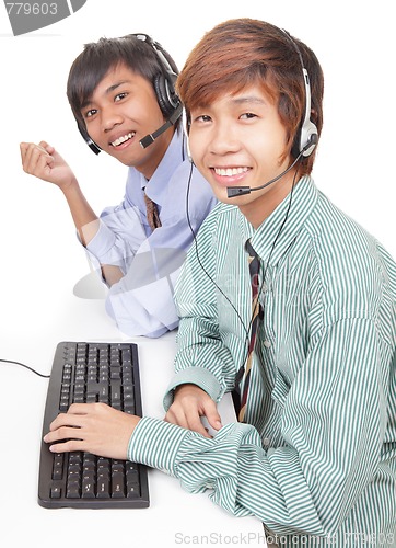 Image of Asian support center agents
