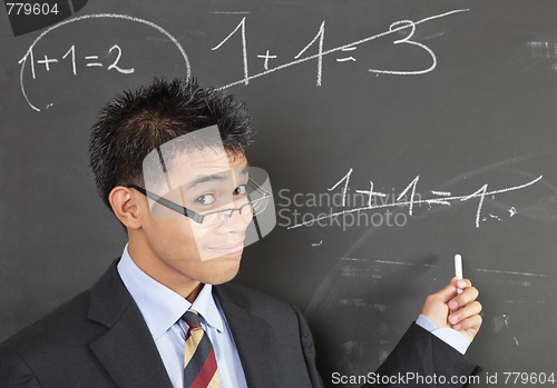 Image of Math teacher pointing error