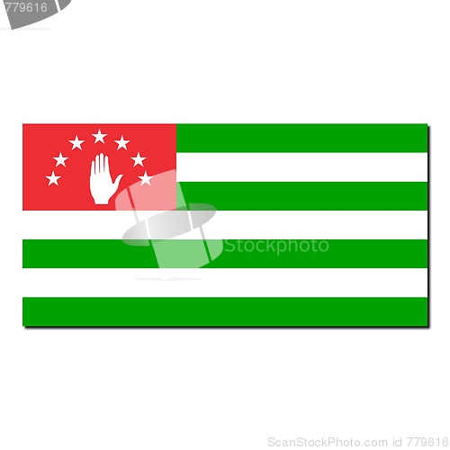 Image of The national flag of Abkhazia - with shadow over white backgroun