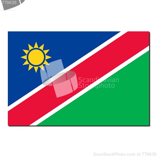 Image of The national flag of Namibia