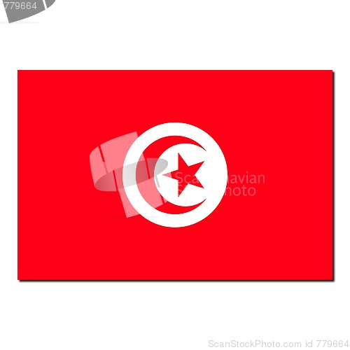 Image of The national flag of Tunisia
