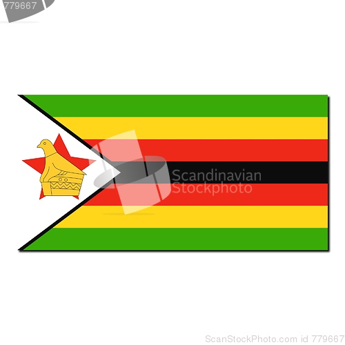 Image of The national flag of Zimbabwe