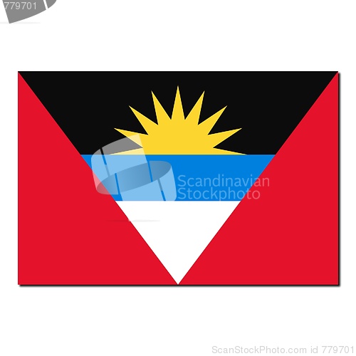 Image of The national flag of Antigua and Barbuda - with shadow over whit