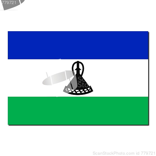 Image of The national flag of Lesotho