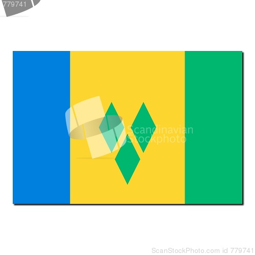 Image of The national flag of Saint Vincent and Grenadines