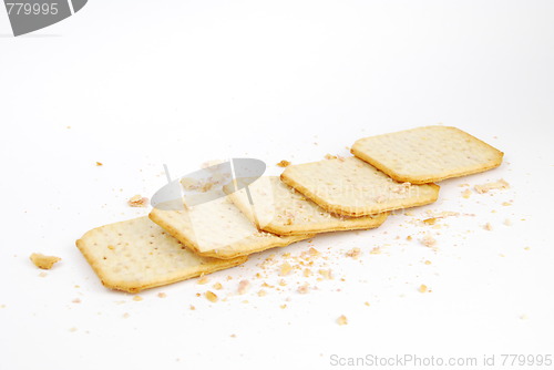 Image of Bunch of rectangular cheese crackers