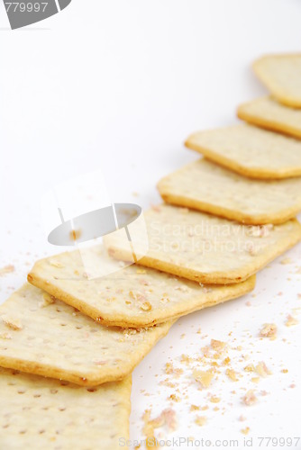 Image of Bunch of rectangular cheese crackers