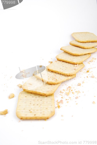 Image of Bunch of rectangular cheese crackers