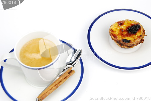 Image of Espresso coffee and "pastel de nata"