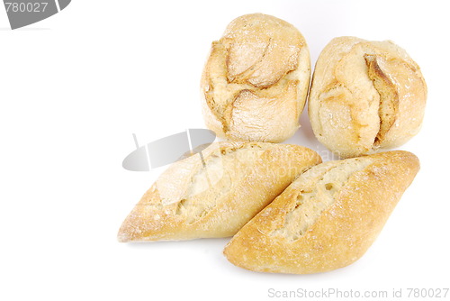 Image of Bunch of fresh and homemade white bread