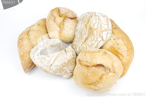 Image of Bunch of fresh and homemade white bread