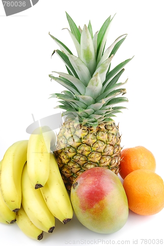 Image of Group of fresh fruits on white