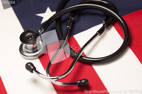 Image of Stethoscope on American Flag