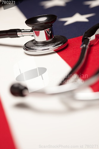 Image of Stethoscope on American Flag