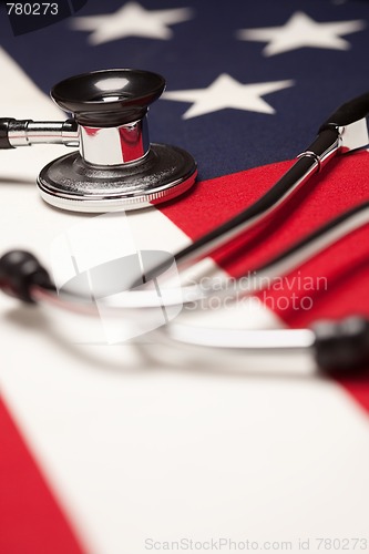 Image of Stethoscope on American Flag