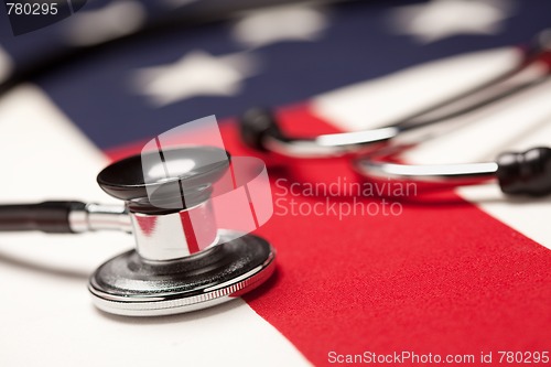 Image of Stethoscope on American Flag