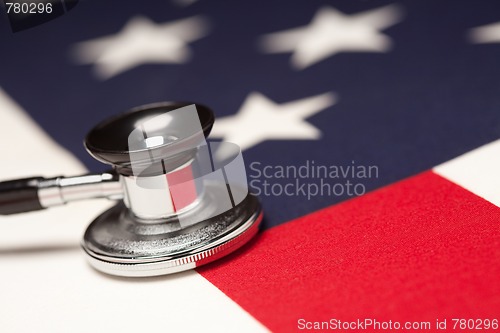 Image of Stethoscope on American Flag