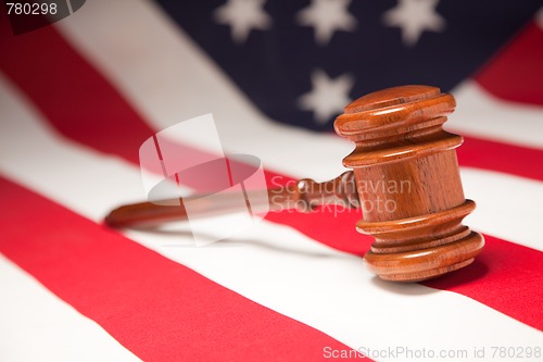 Image of Gavel Resting on American Flag