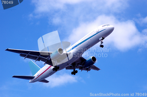 Image of airplane passing