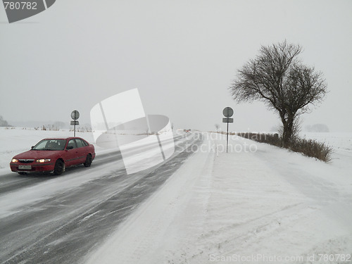 Image of Danish winter road