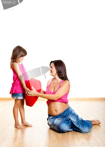 Image of Pregnant woman with her daughter