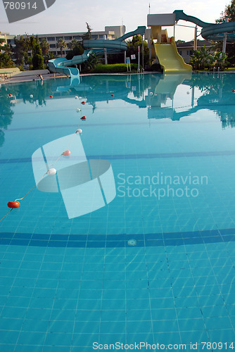 Image of Aqua park on swimming pool