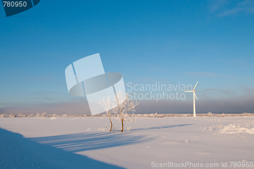 Image of Windmill and blue sky