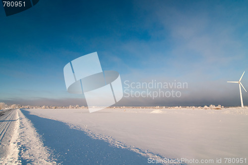 Image of Windmill and blue sky